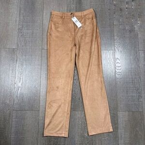 NWT GUESS ES Kelly Straight Pants Faux Suede Wet Sand Size 26